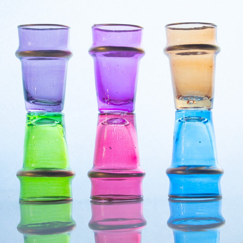 Set de 6 vasos marroquíes de colores