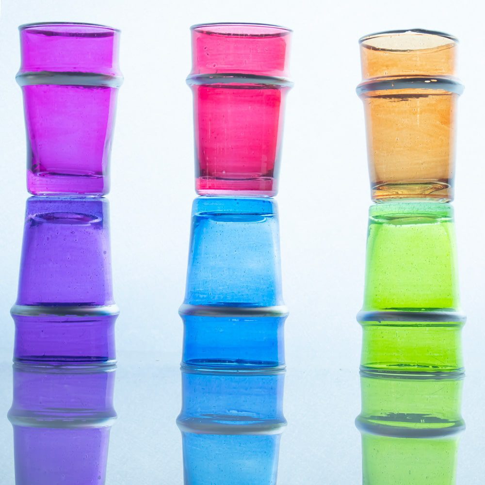 Set de 6 vasos marroquíes de colores