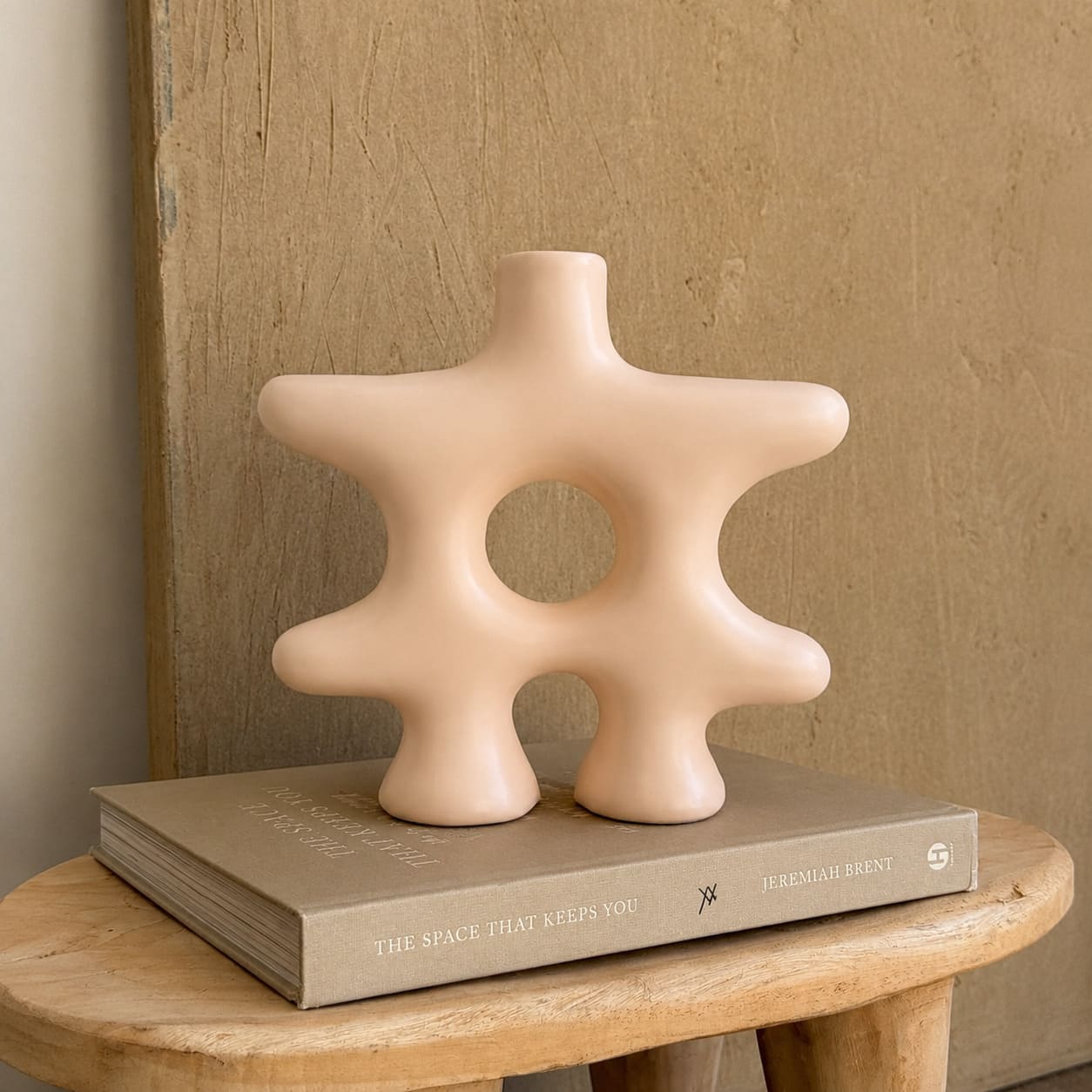 Florero candelabro de ceramica esmaltada forma de estrella