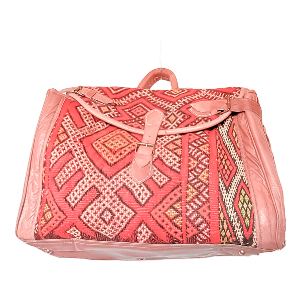 Bolso de viaje de cuero y alfombra kilim marroqui Tichka 4