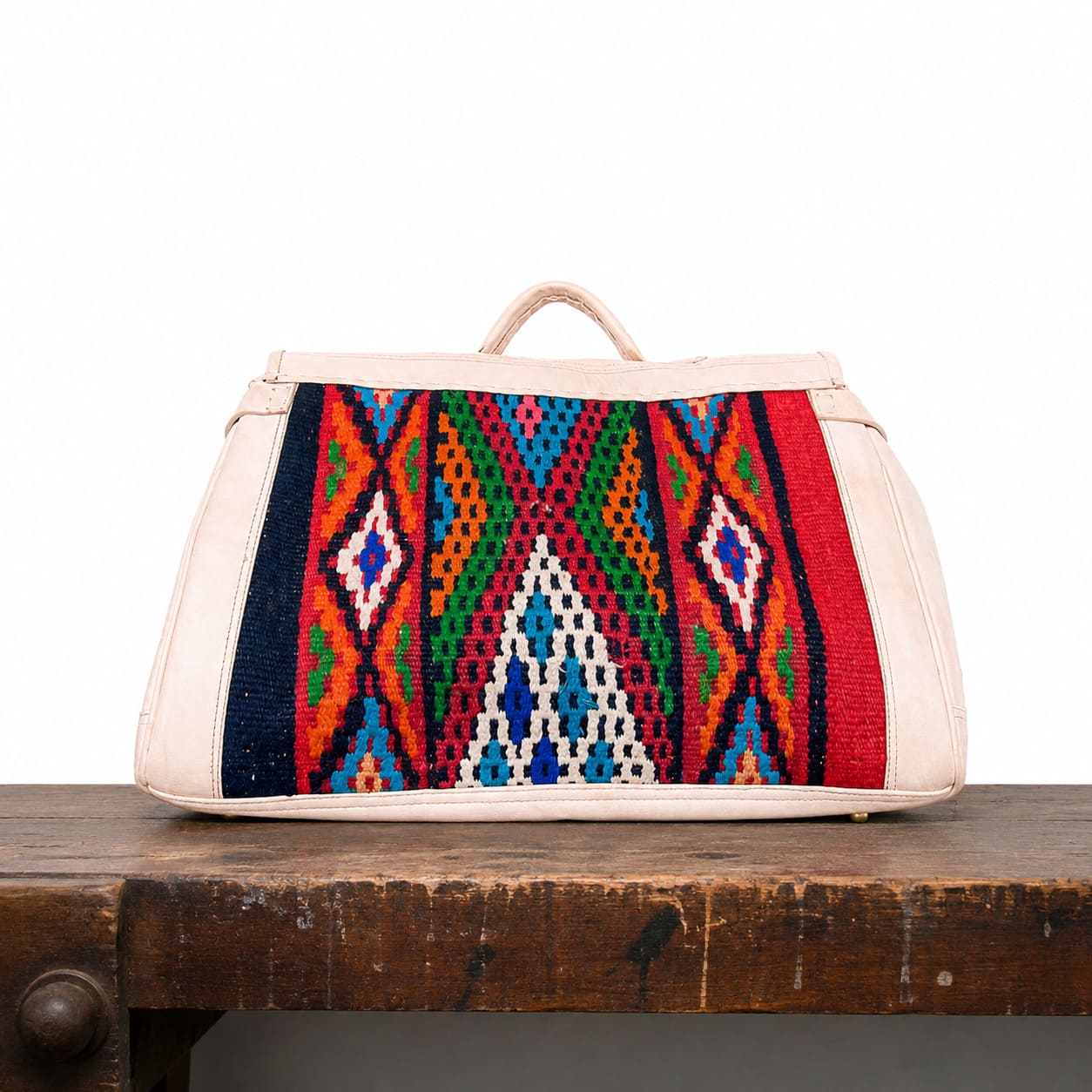 Bolso de viaje de cuero y Kilim Tichka 5