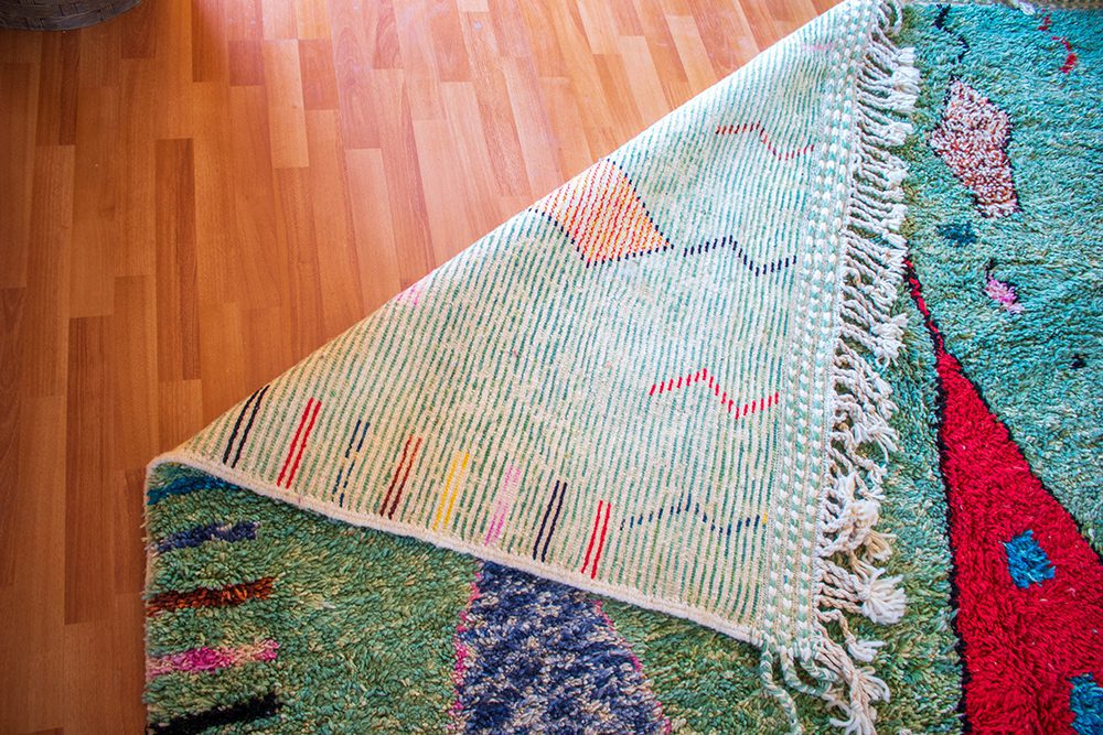 Alfombra para invierno de Lana verde Azilal AZ09 - 248X350 cm