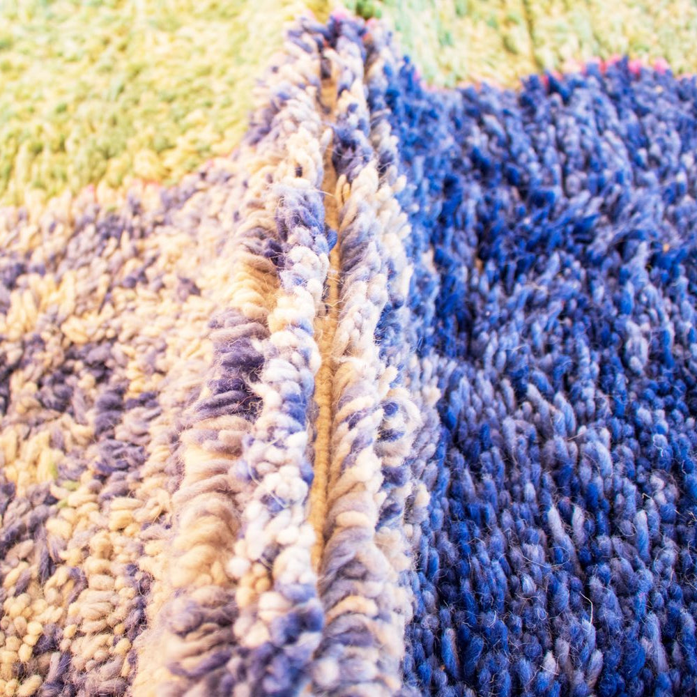 Alfombra verde de Lana Azilal AZ09 - 248X350 cm