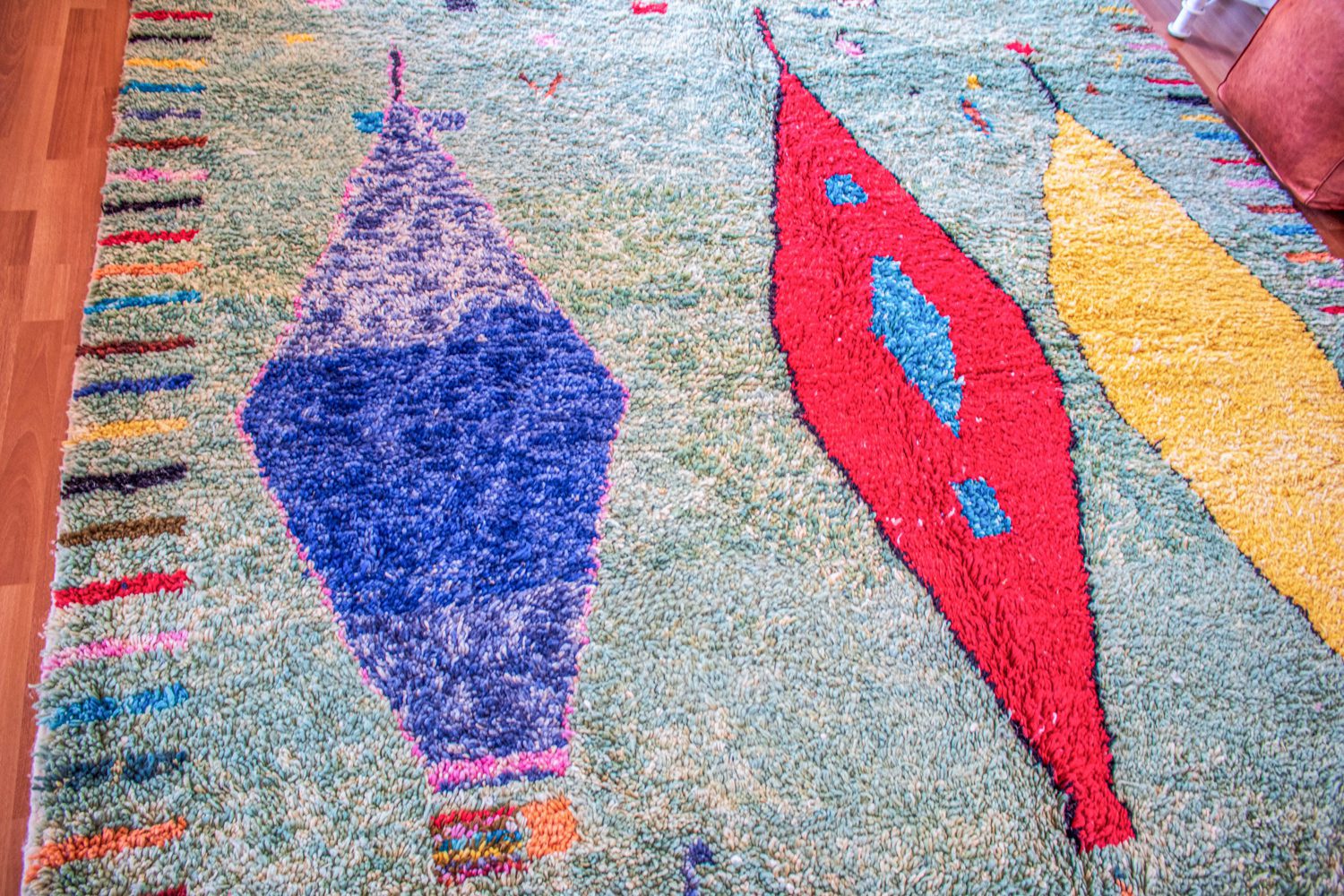 Alfombra para invierno de Lana verde Azilal AZ09 - 248X350 cm
