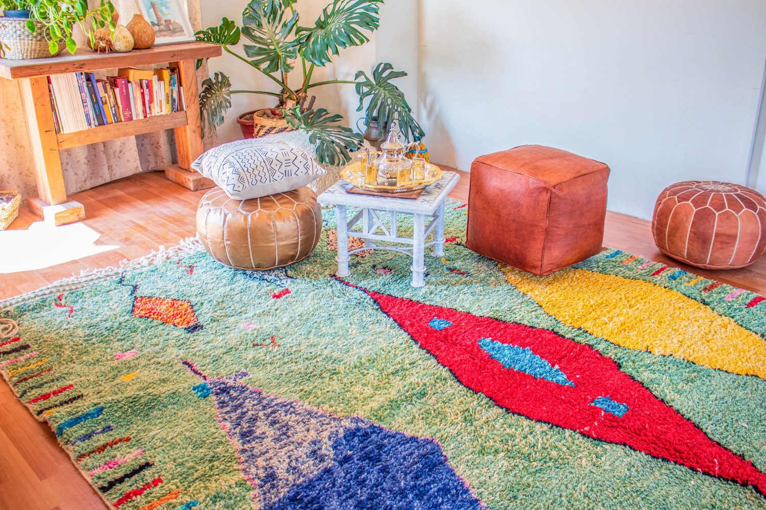 Alfombra para invierno de Lana verde Azilal AZ09 - 248X350 cm