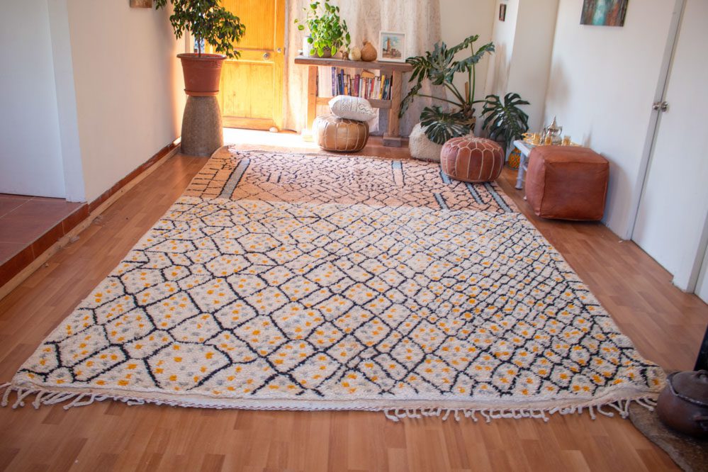 Alfombra Blanca y Marrón Mrirt MR01 - 250X395 cm