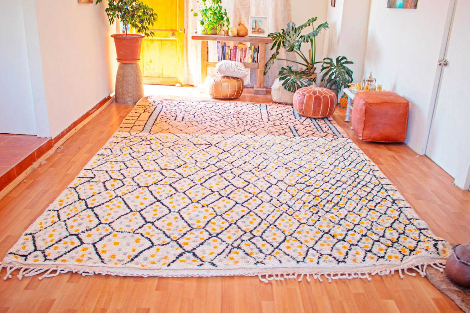 Alfombra Blanca y Marrón Mrirt MR01 - 250X395 cm