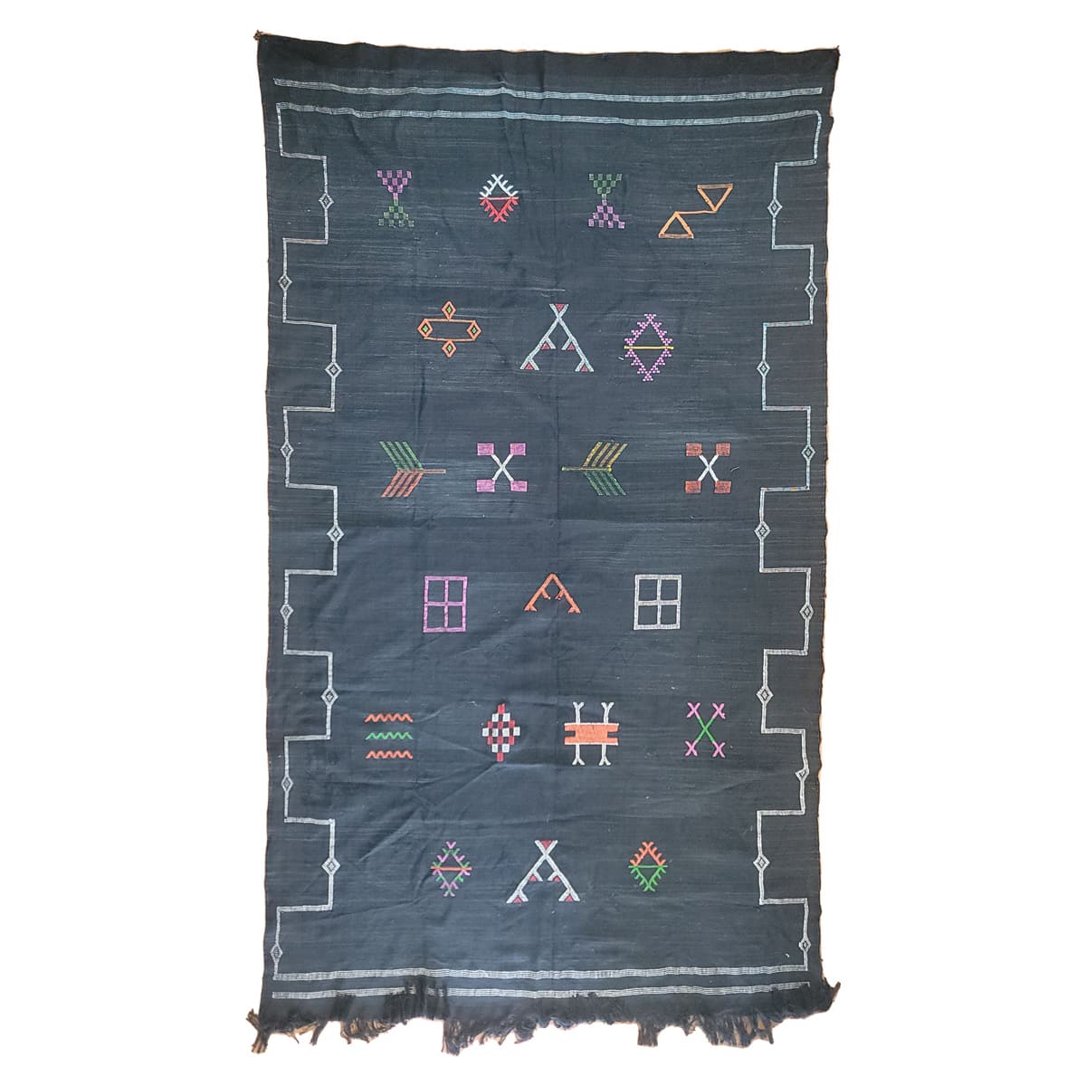 Alfombra Seda de cactus ASWAD color negro - 200x300 cm
