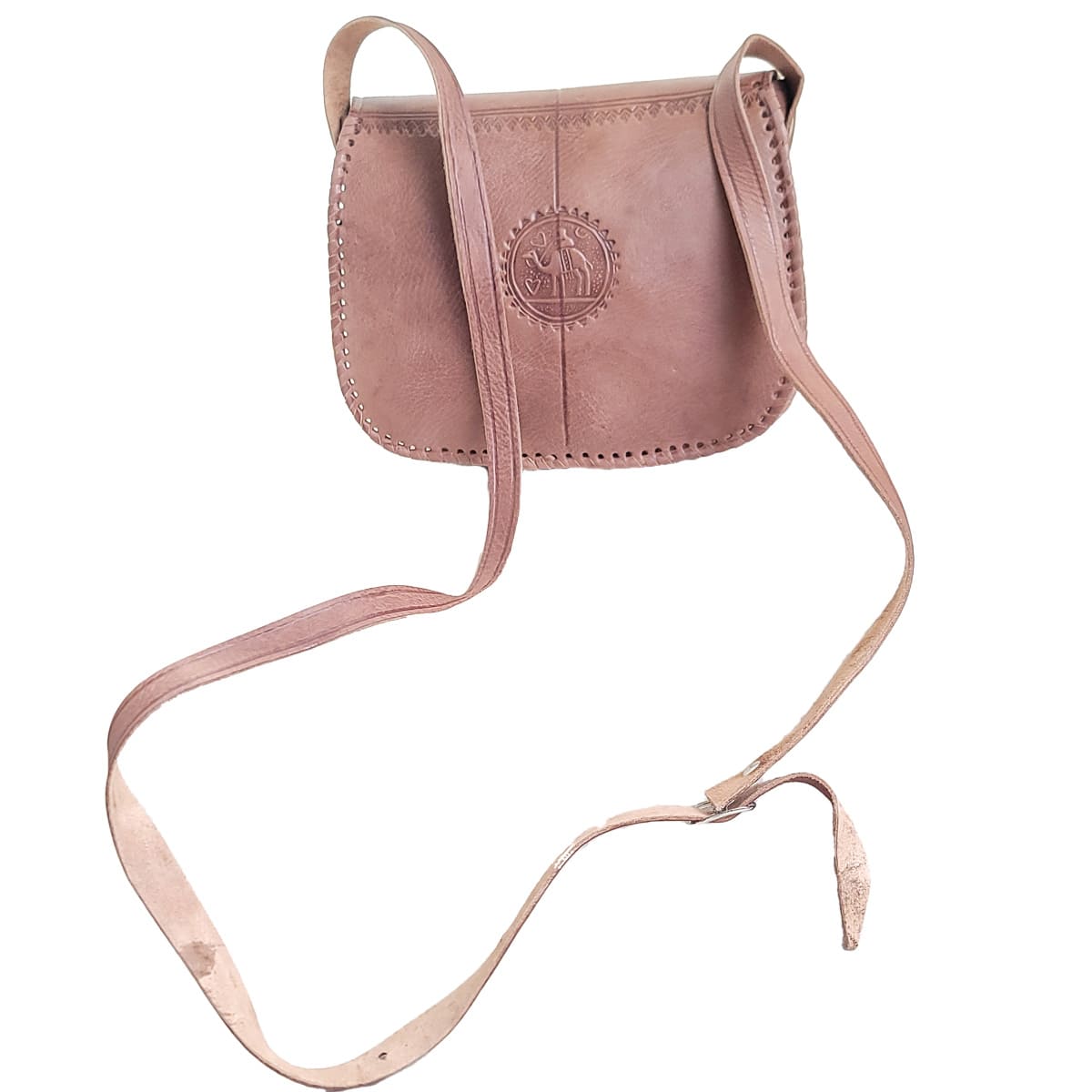 Bolso Cruzado de cuero amarillo con broche en punta - bolso étnico