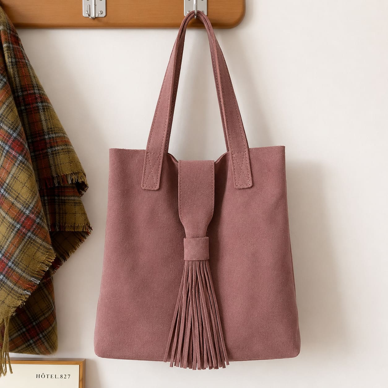 Bolso gamuza malva