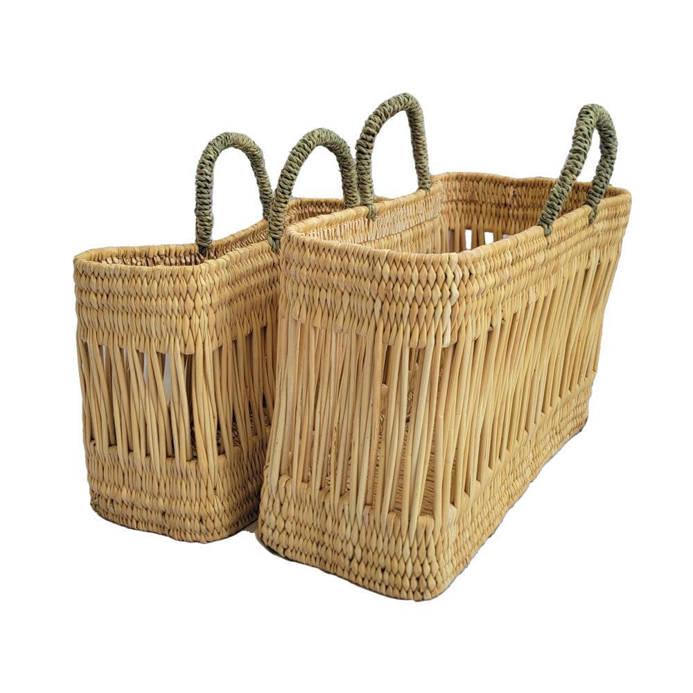 Bolso marroquí artesanal de fibra vegetal natural mediano