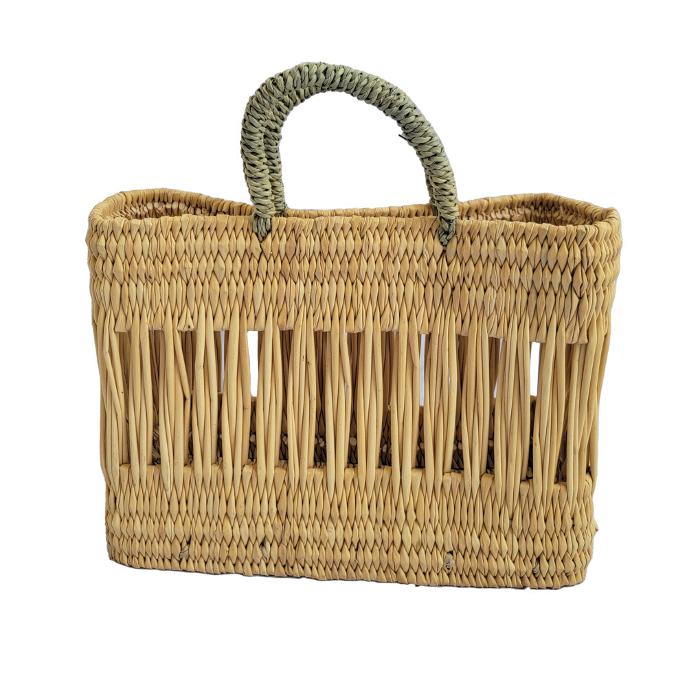 Bolso marroquí artesanal de fibra vegetal natural mediano