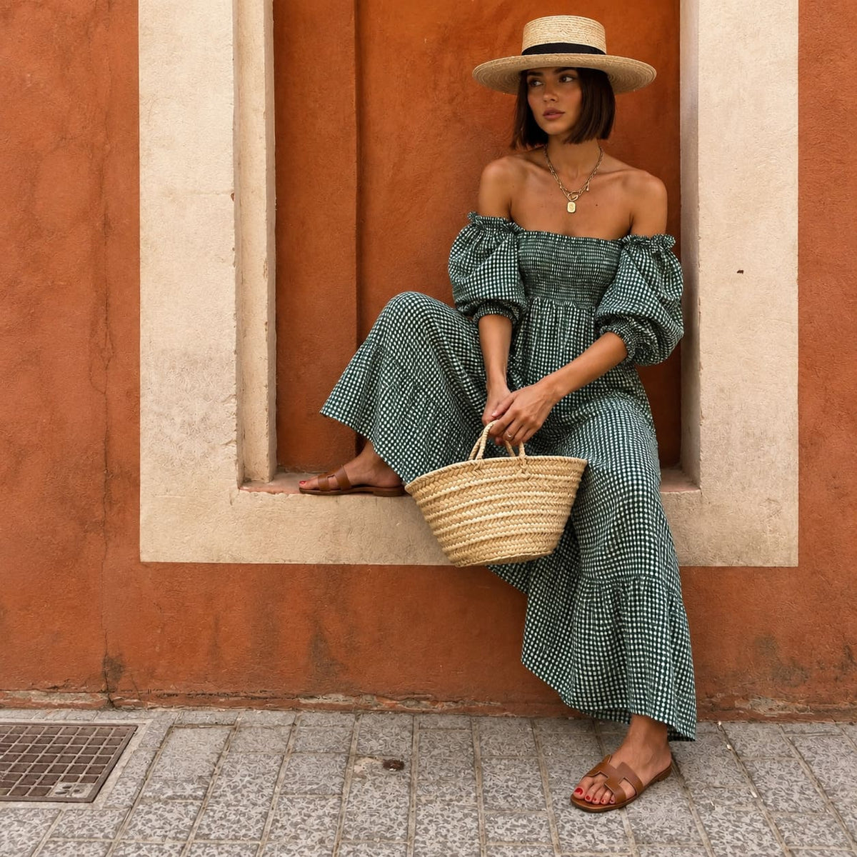 Bolso pequeño marroquí de palma natural