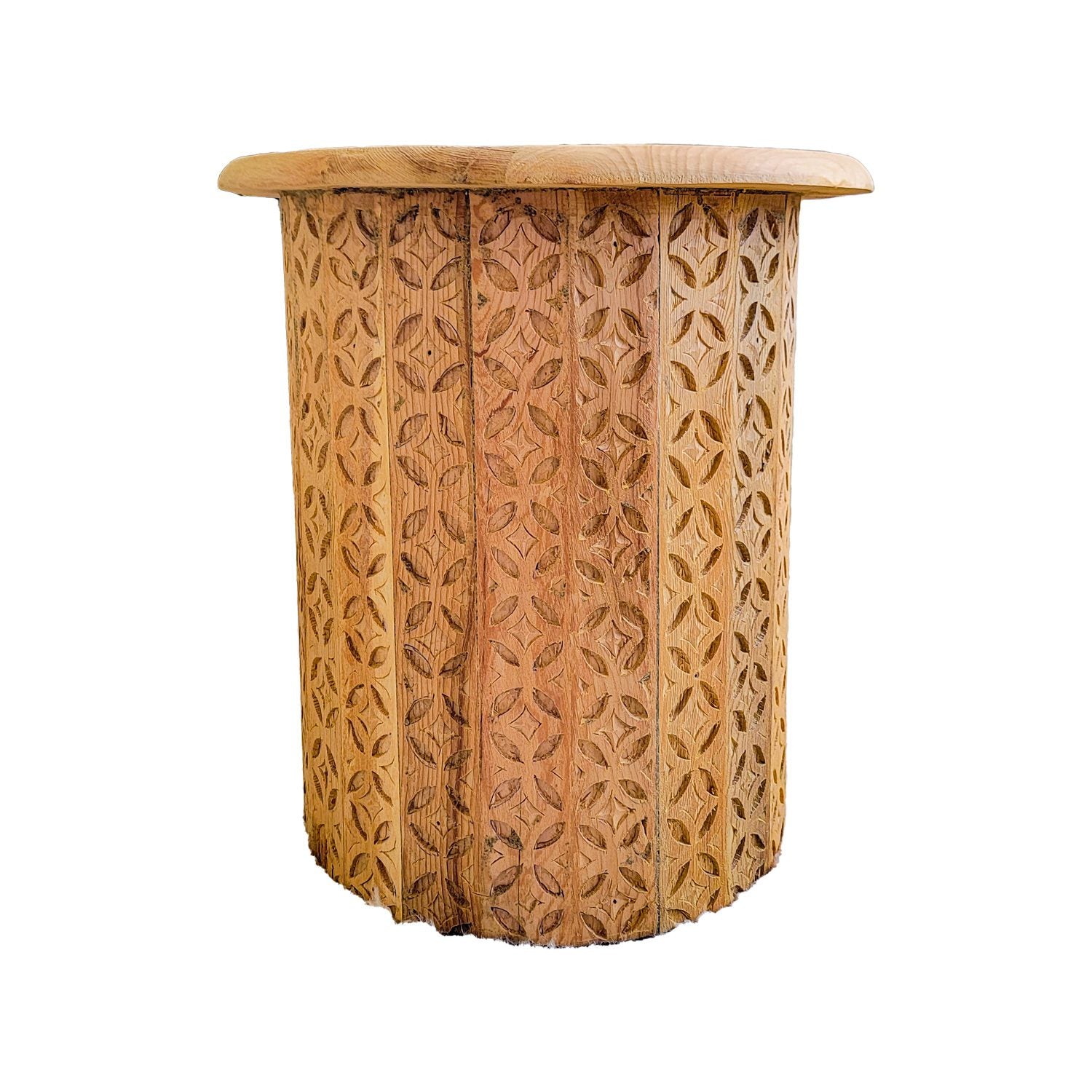 Mesa lateral marroquí - mesa vintage de madera de cedro