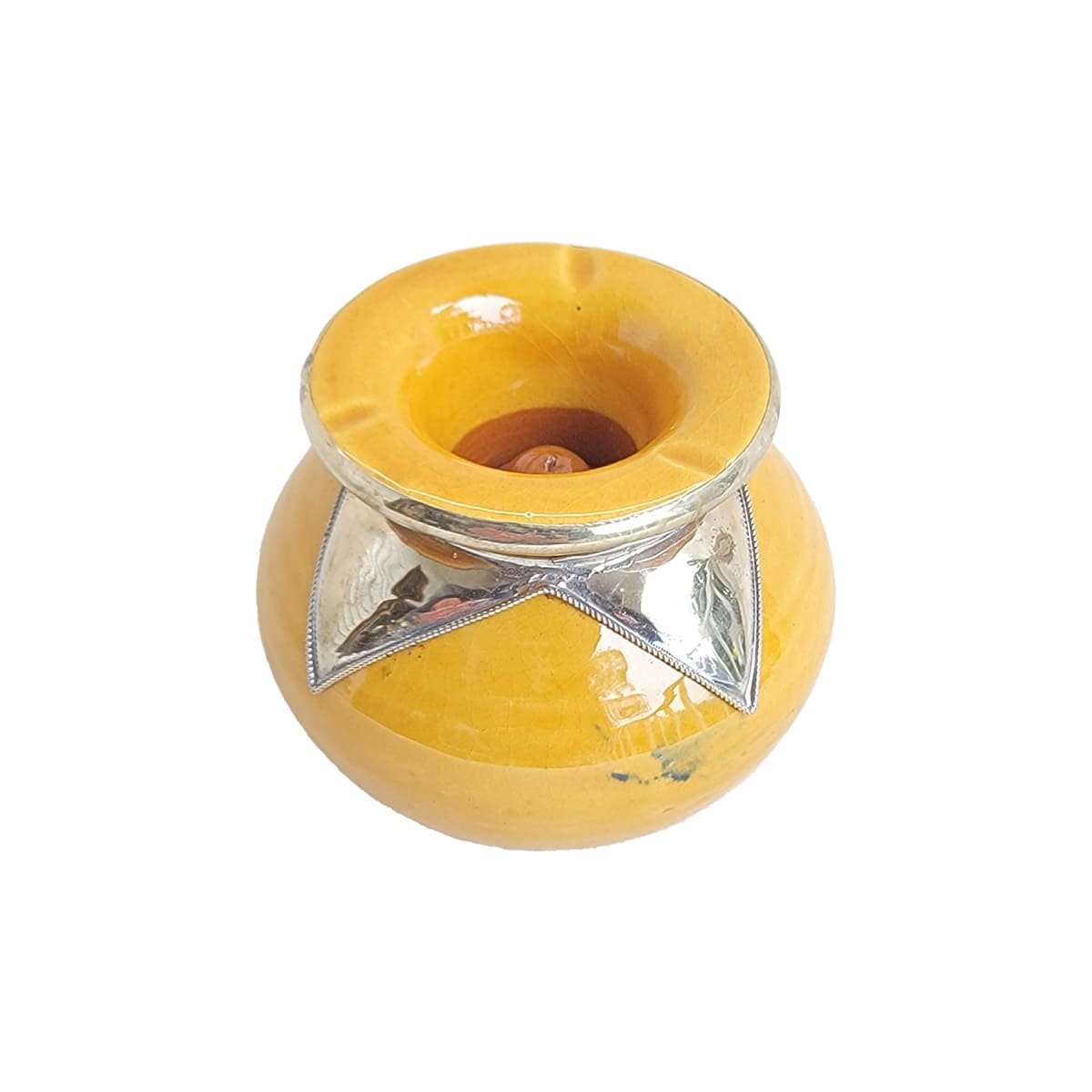 Cenicero amarillo de ceramica marroquí