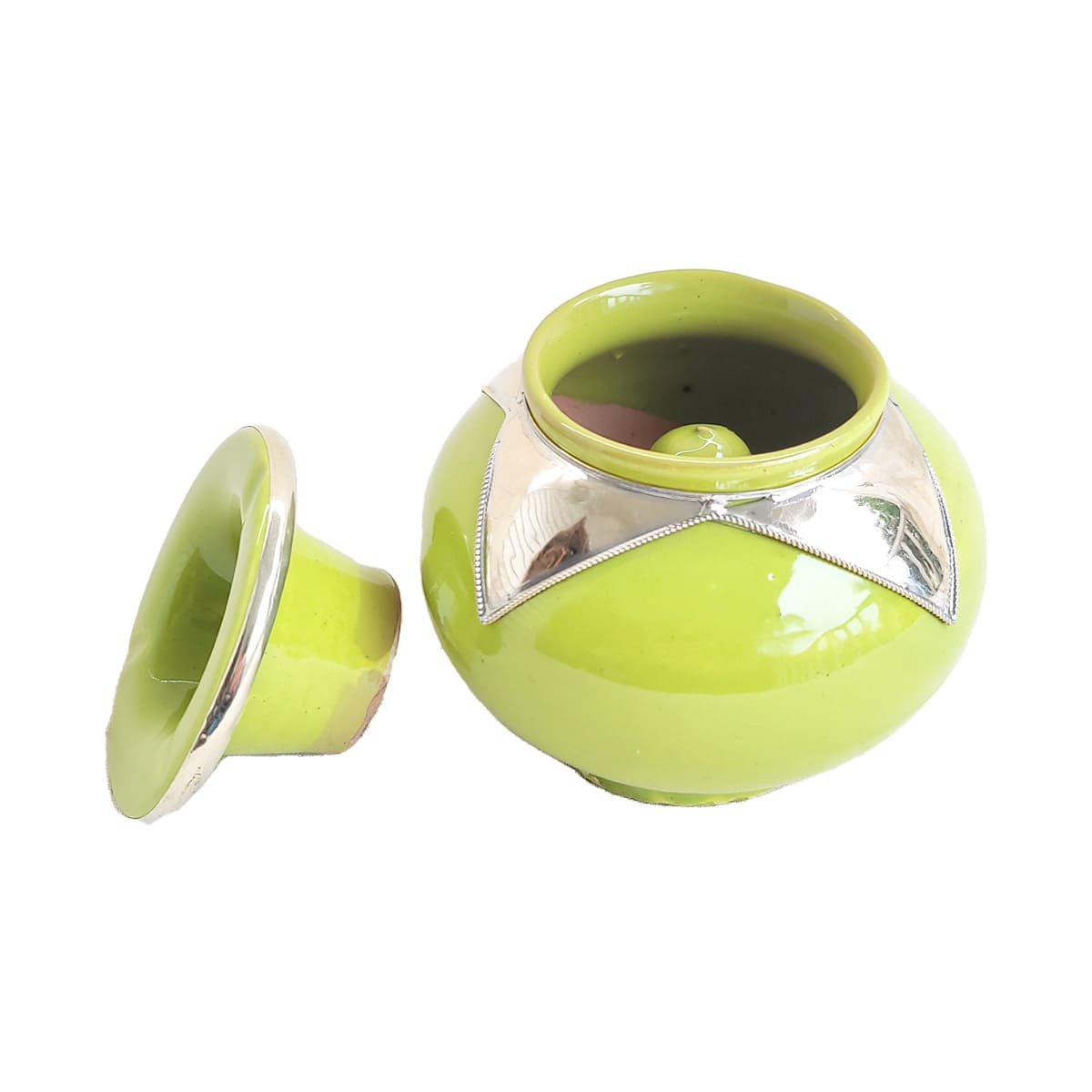 Cenicero color pistacho de ceramica marroquí