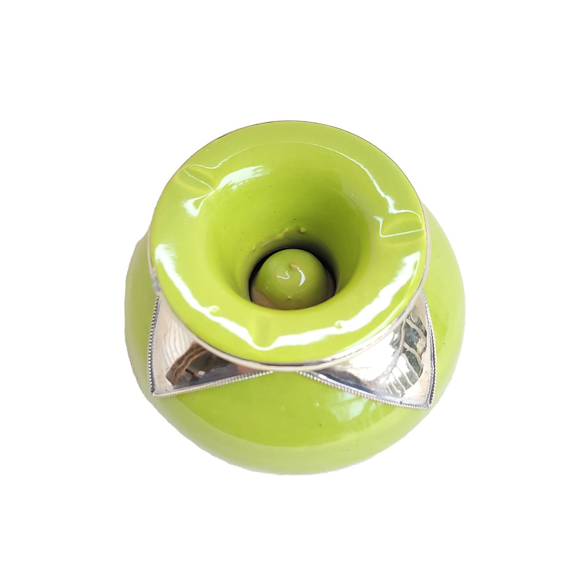 Cenicero color pistacho de ceramica marroquí