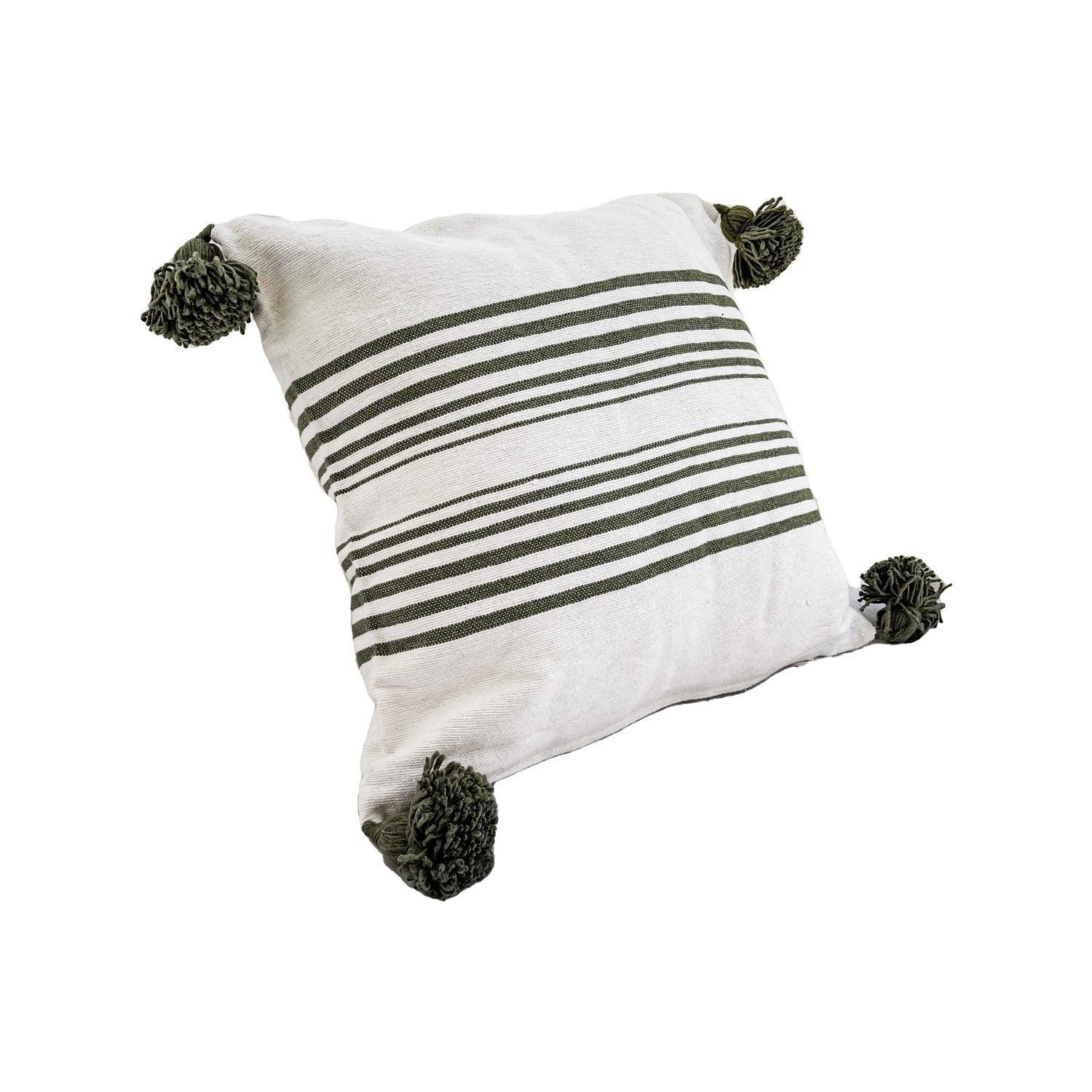 cojin-de-algodon-blanco-con-lineas-y-pompones-verdes-3