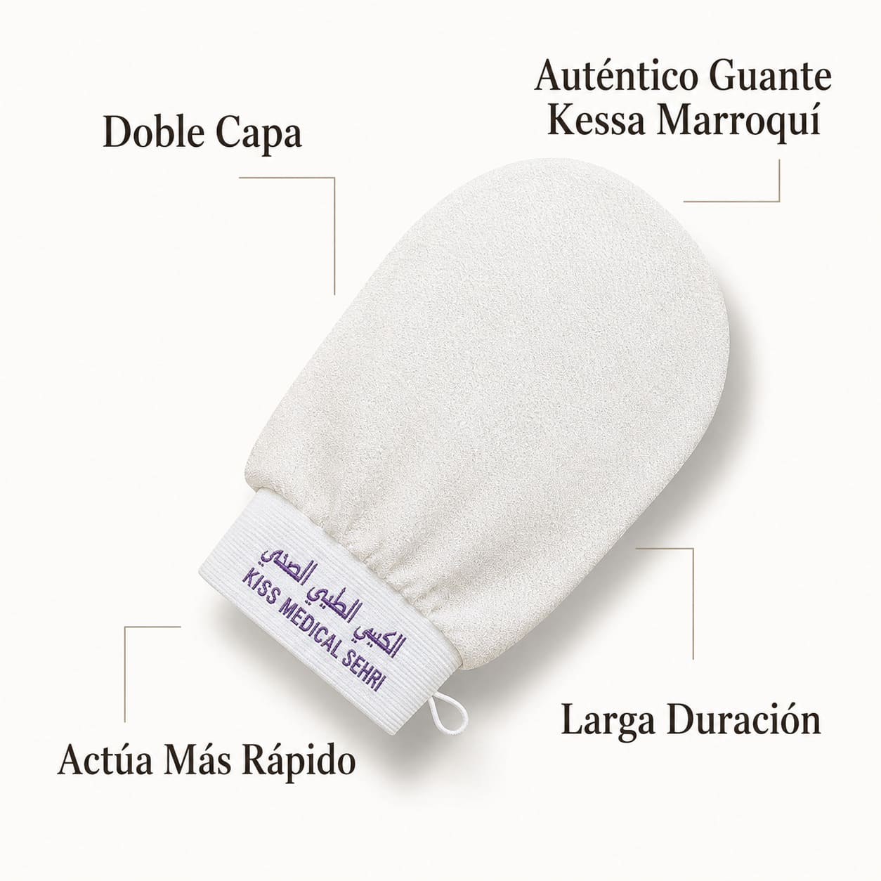 Guante exfoliante marroquí para sauna/ducha - guante kessa medical