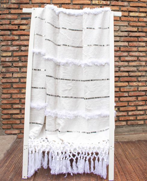 Handira Blanca Simple Marroquí 180x280 cm