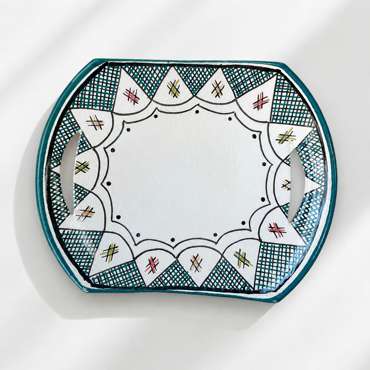 Mug Marroquí Verde - Taza de té + plato hechos a mano