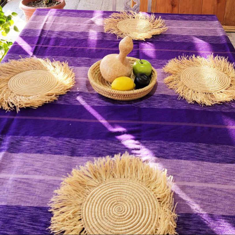 Mantel marroquí de seda vegetal morado