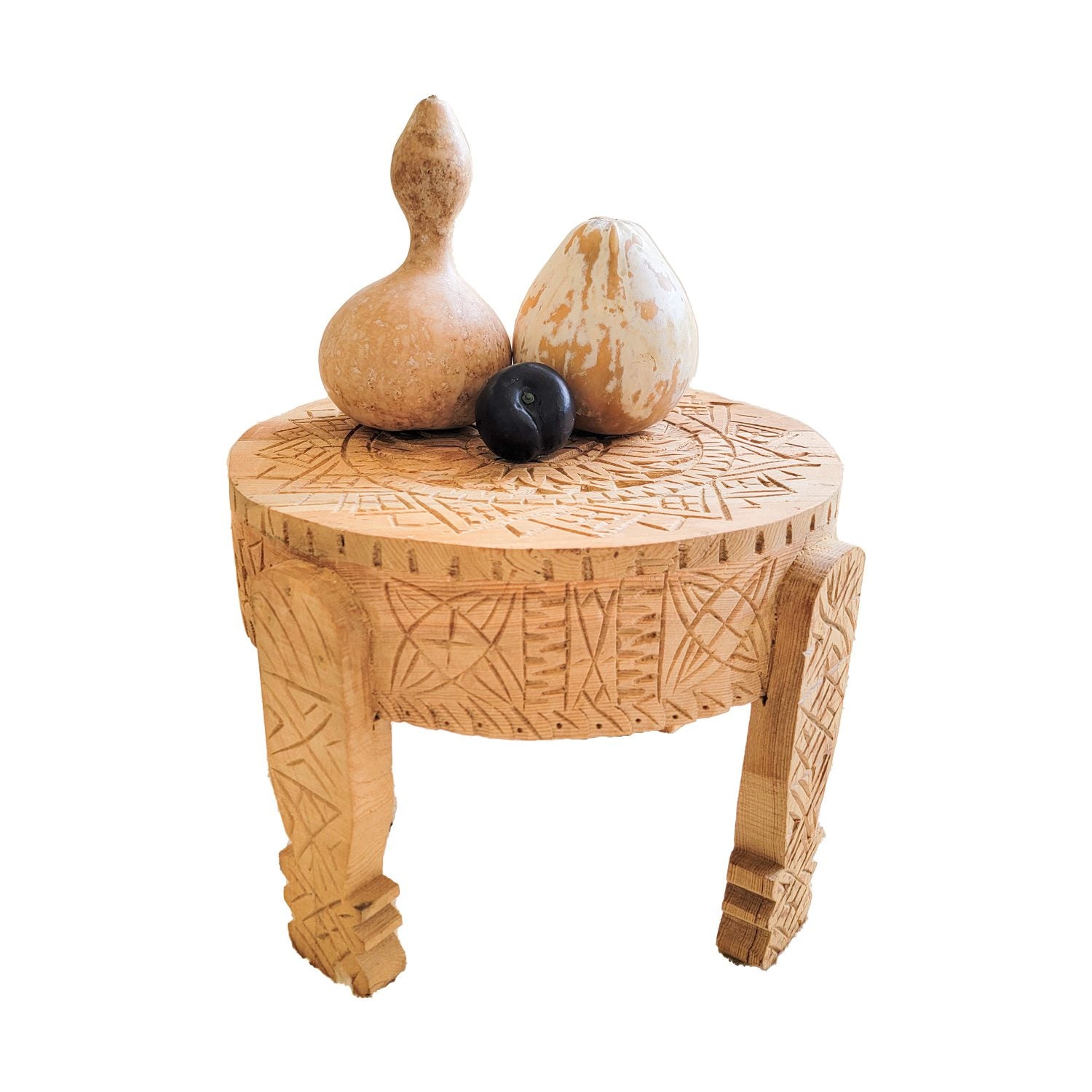 Mesa de centro baja rústica marroquí - mesa vintage de madera de cedro