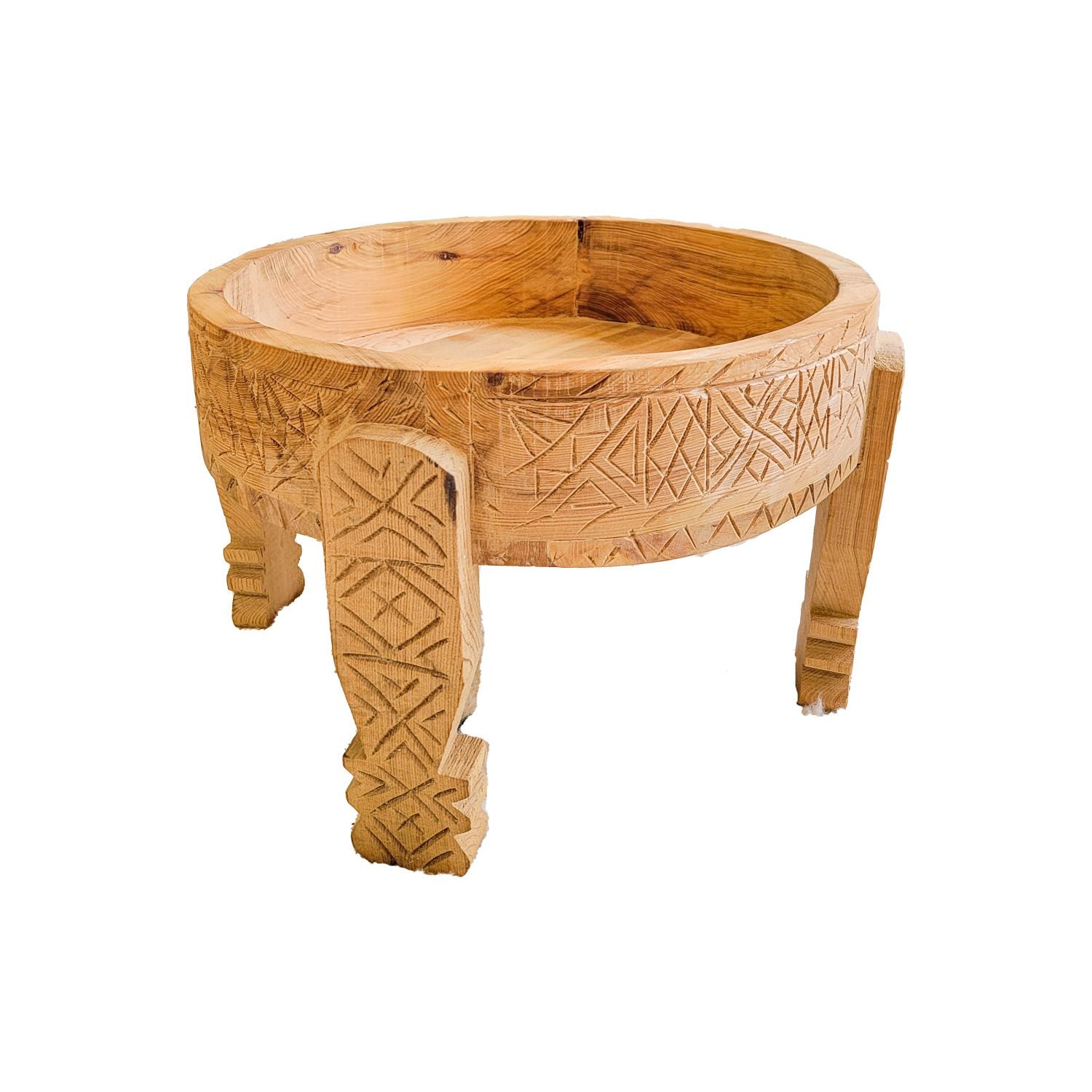 Mesa de café grande rústica marroquí - mesa vintage de madera de cedro
