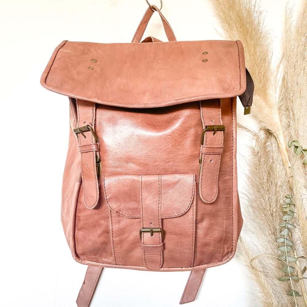 mochila de cuero cafe toubkal unisex