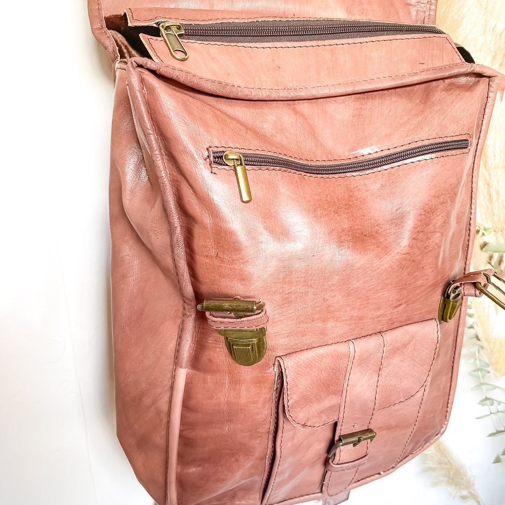 Mochila DE cuero café Unisex Toubkal