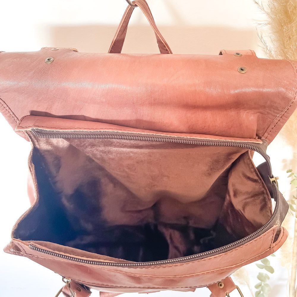Mochila DE cuero café Unisex Toubkal