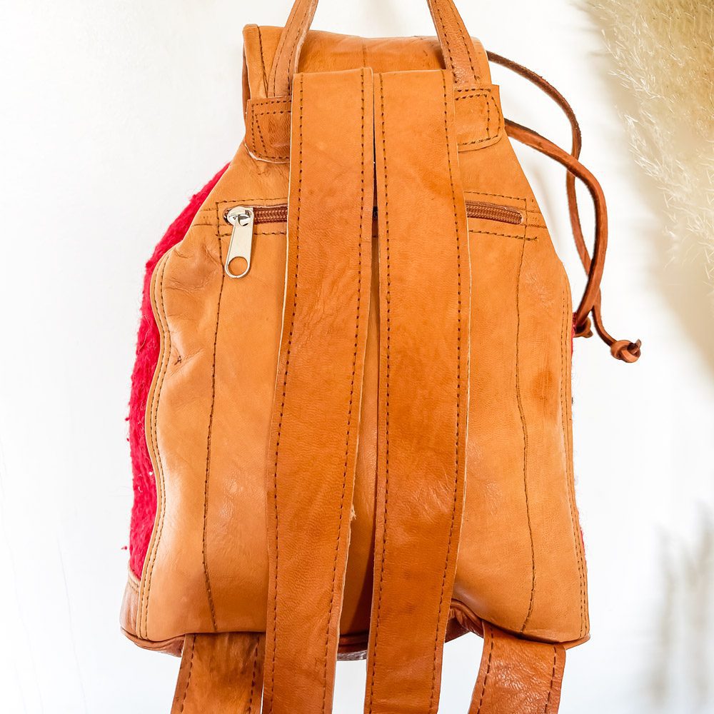 Mochila kilim con cuero Zerhoun 2
