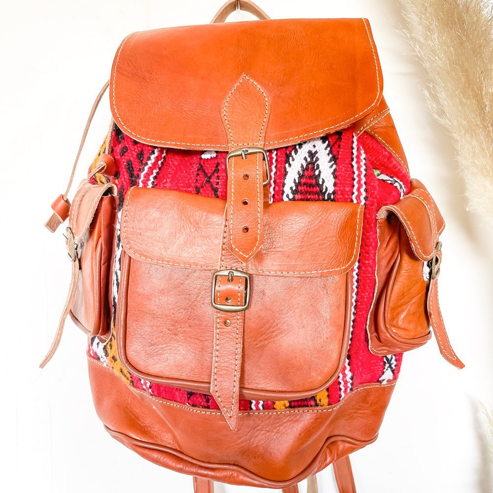 Mochila kilim y cuero Ourika 2