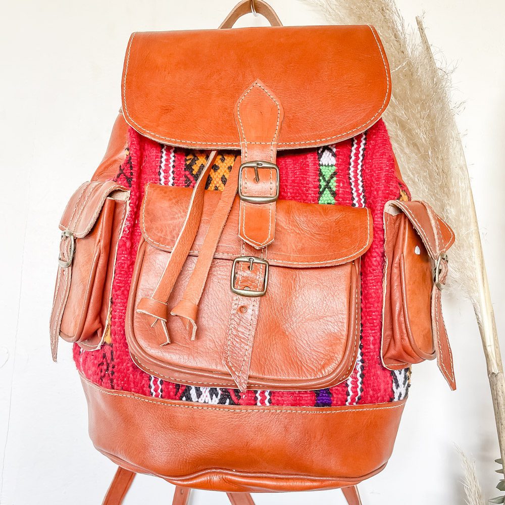 Mochila kilim y cuero Ourika 4