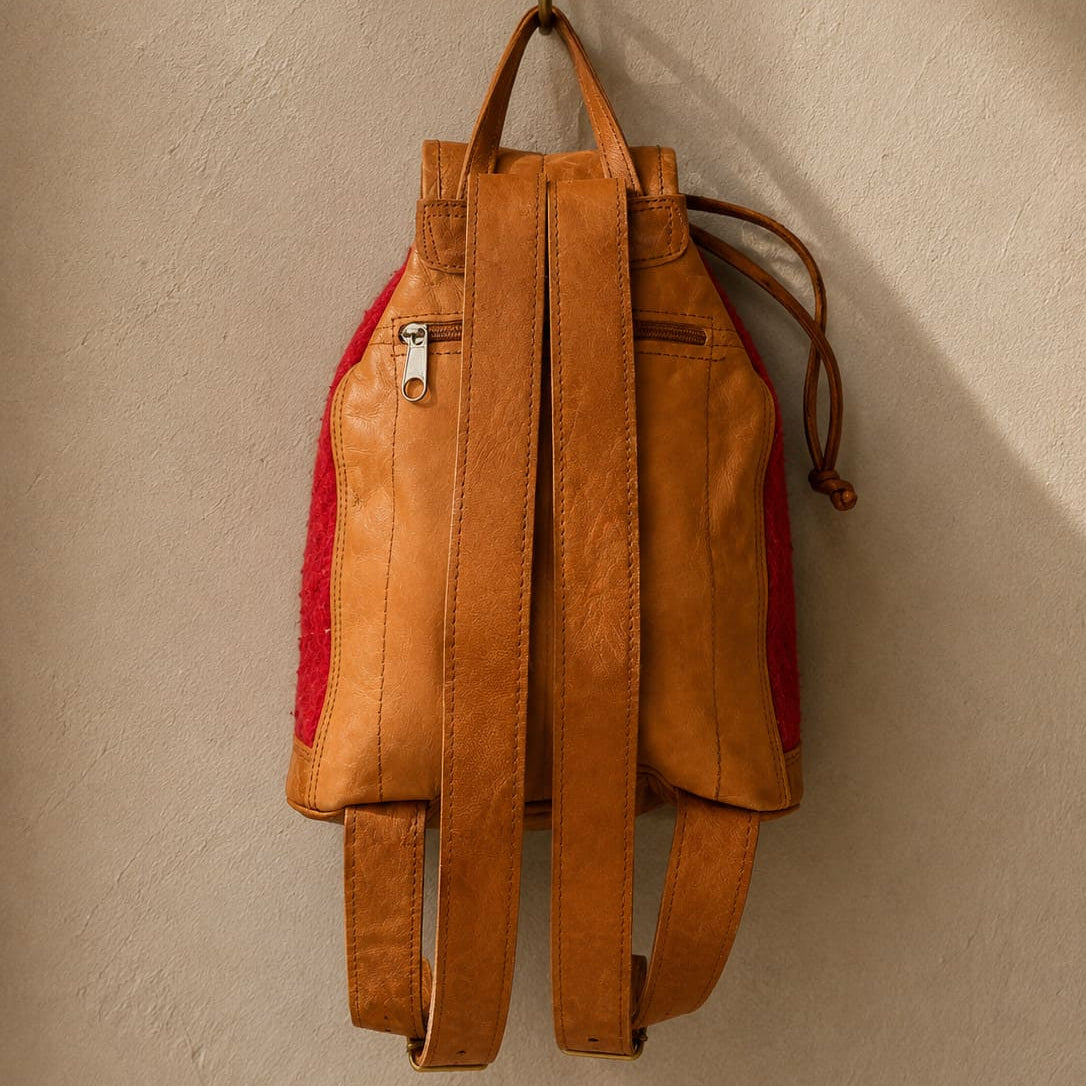 mochila kilim con cuero zerhoun 2
