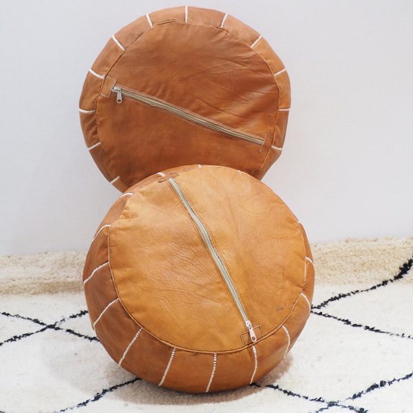 Puff de Cuero Camel