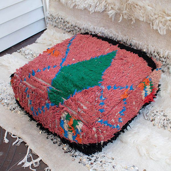 pouf de lana asiento de alfombra-cuadrado 125