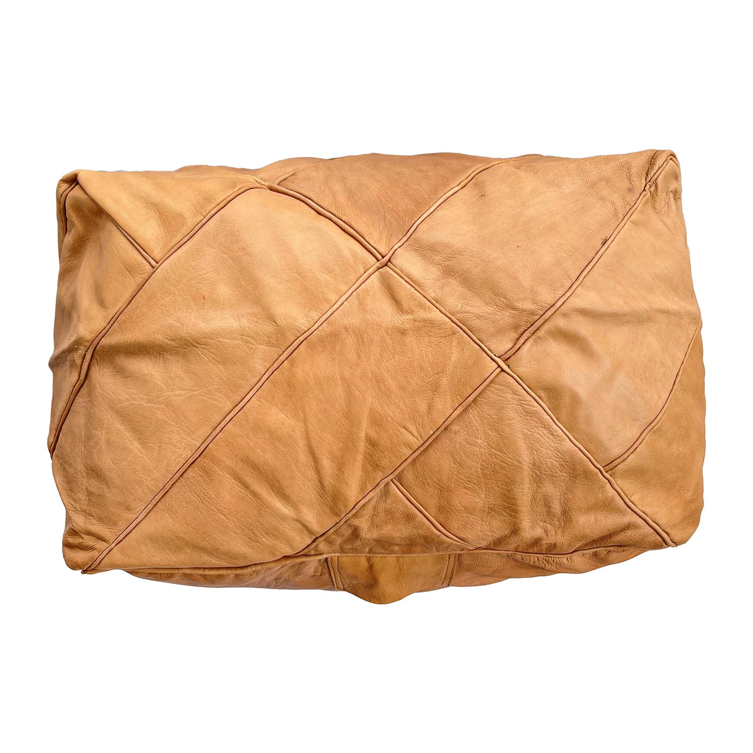 Puff de cuero cuadrado geometrico