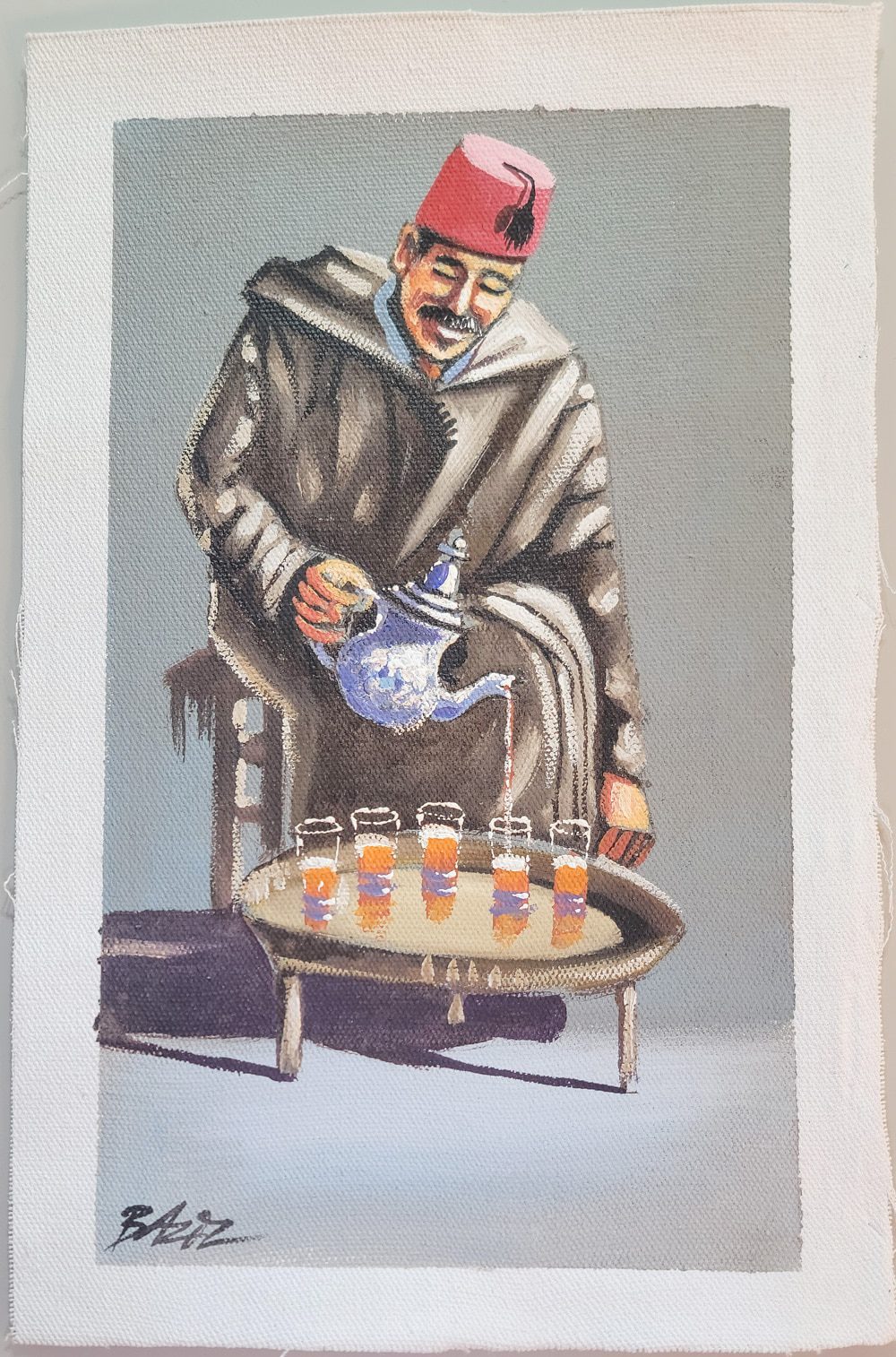 Pintura Marroqui saki chai 28x42cm