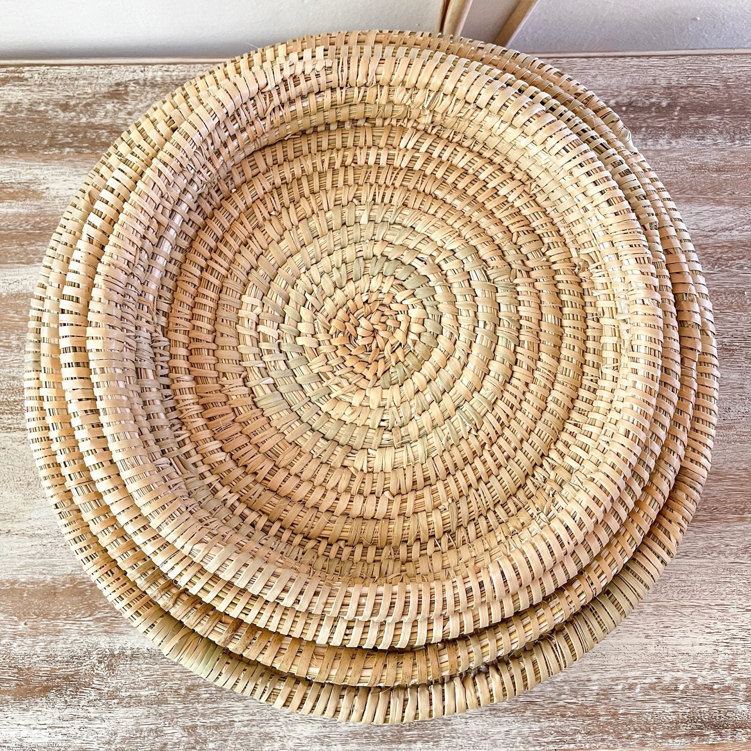 Set de 3 platos naturales de fibra