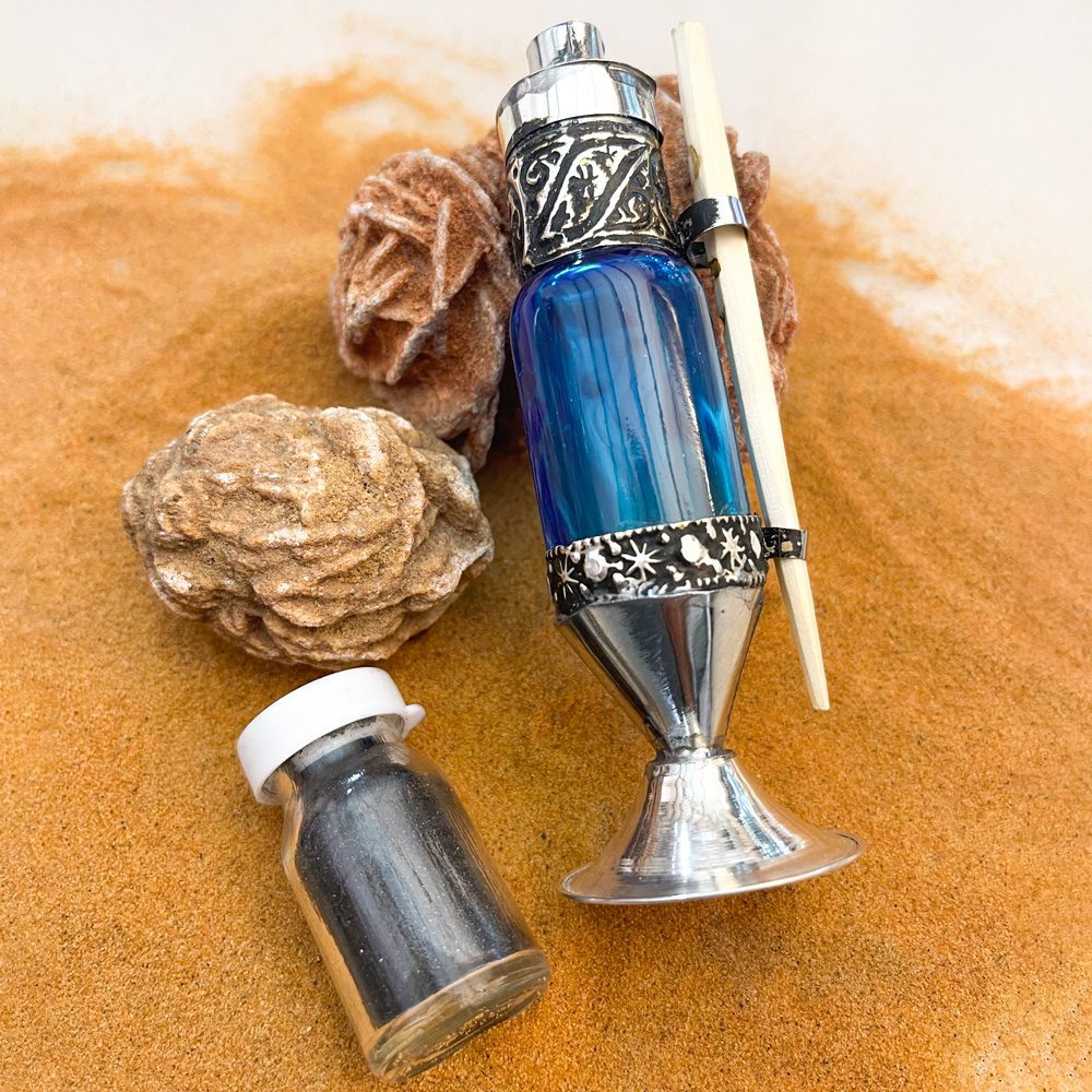 Khol, delineador de ojos árabe - 1 botella azul + 1x frasco de khol + aplicador