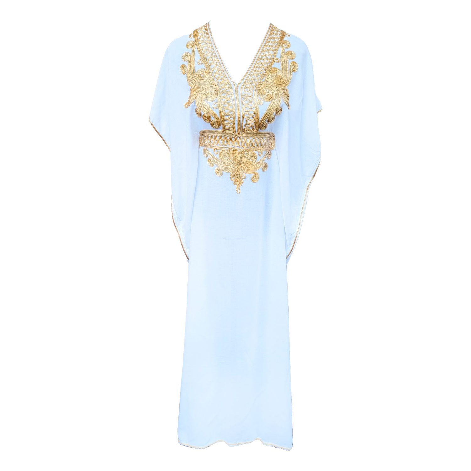 Vestido marroquí negro con diseños dorados