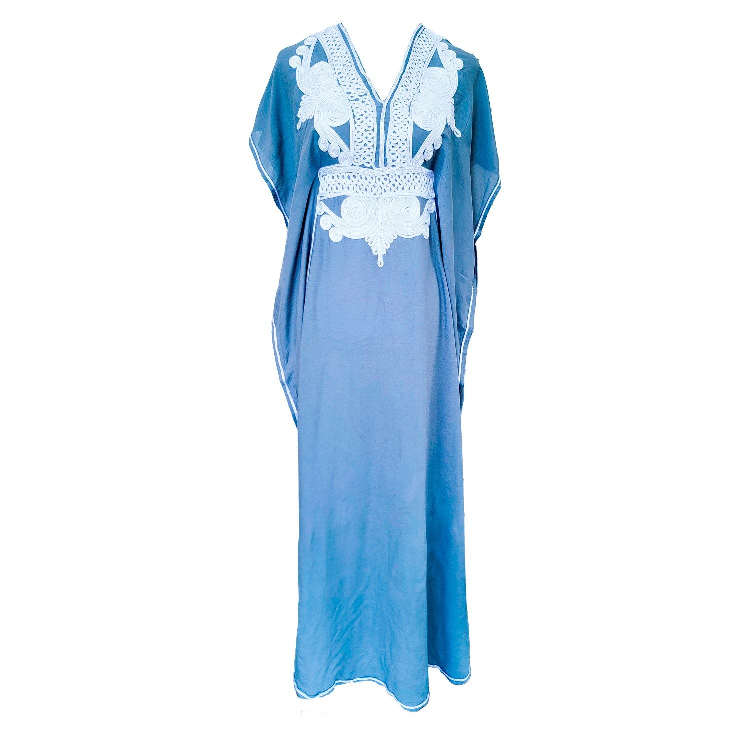 Vestido Gris con Diseños Blancos